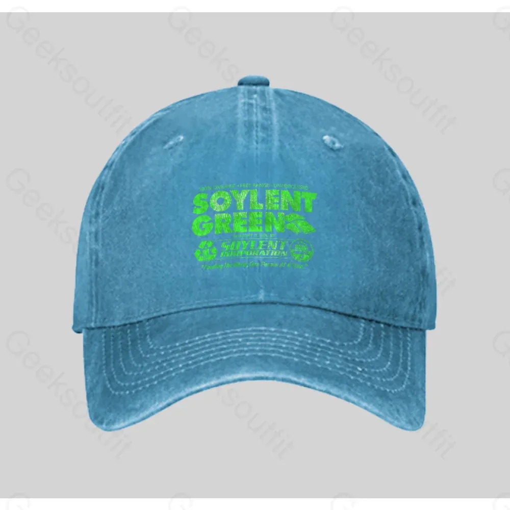 100% Organic Soylent Green Washed Vintage Baseball Cap