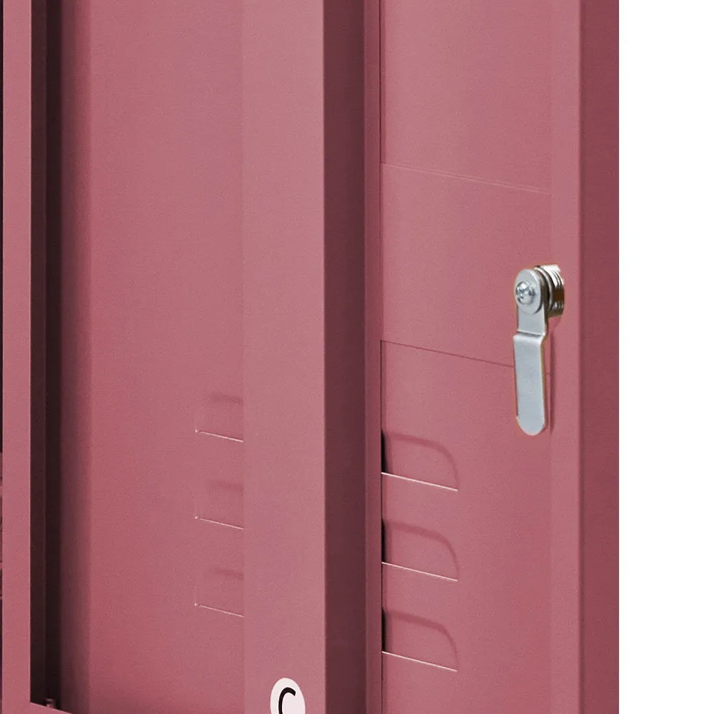 ArtissIn Metal Locker Storage Shelf Filing Cabinet Cupboard Bedside Table Pink