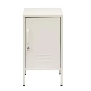 ArtissIn Mini Metal Locker Storage Shelf Organizer Cabinet Bedroom White