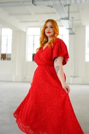 Bella dress - Red Lace