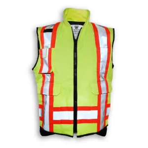 Big K Quilted Poly/Cotton Supervisor Safety Vest | CSA Approved | 3M Reflective Tape | Multiple Pockets | Durable & Warm | Sizes S-5XL