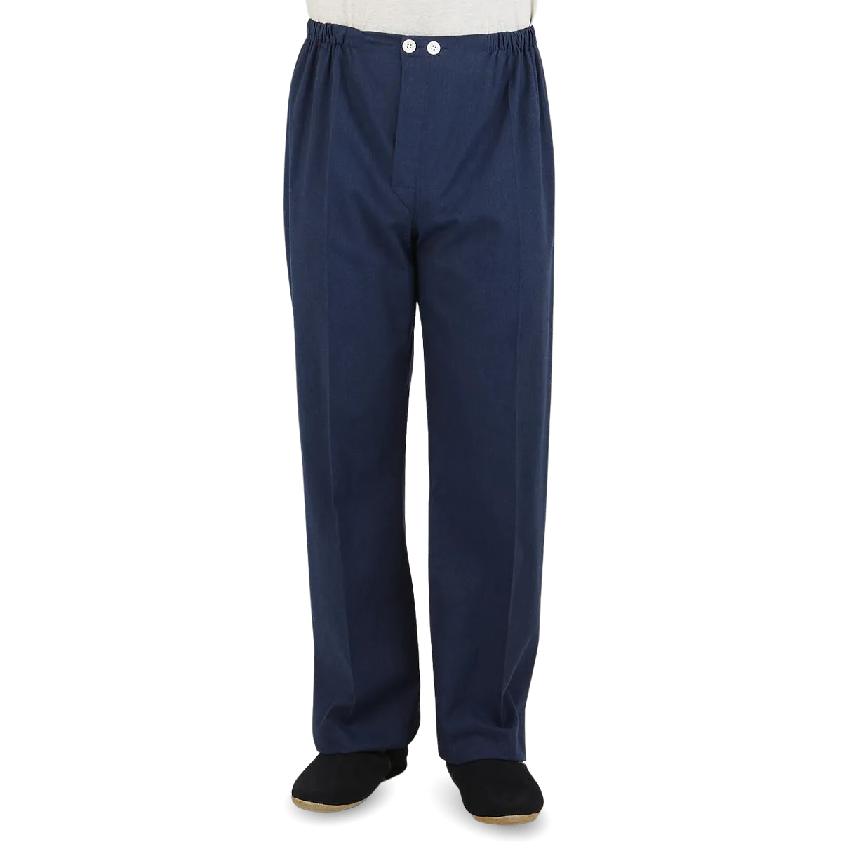 Blue Piped Cotton Classic Fit Pyjamas