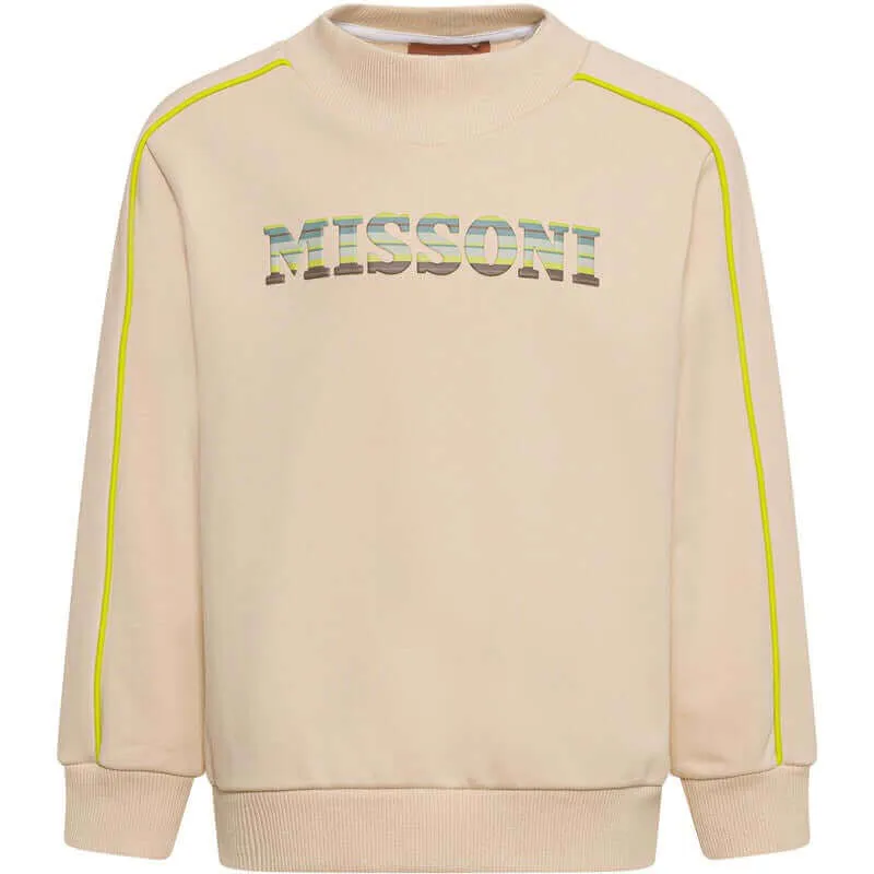 Boys Beige Logo Sweatshirt