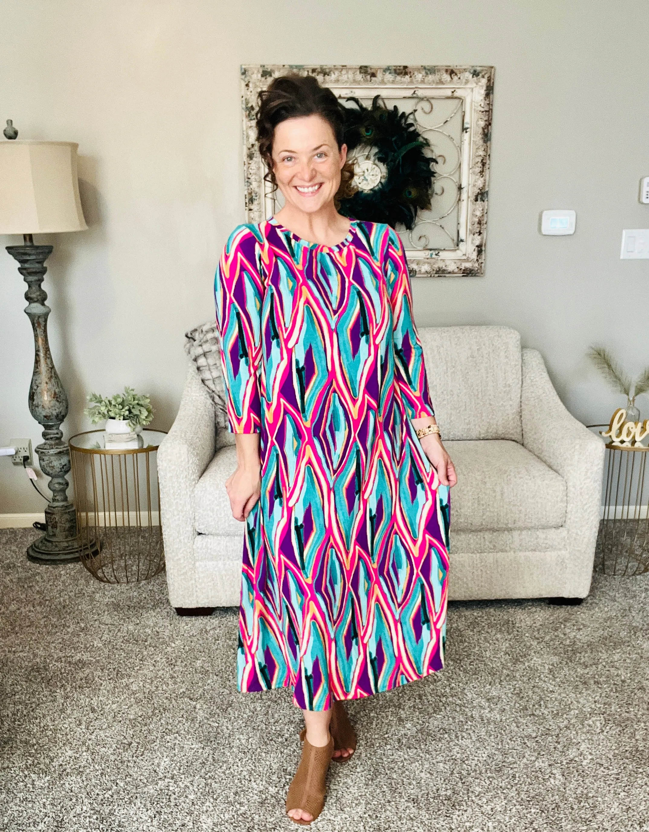 Brenda Colorful Diamond Dress