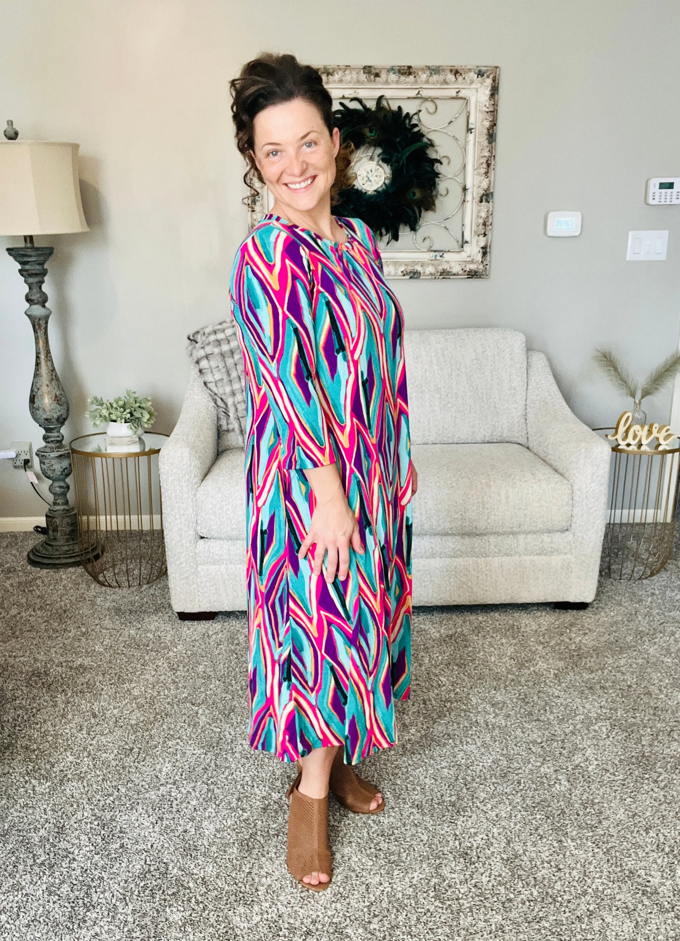 Brenda Colorful Diamond Dress