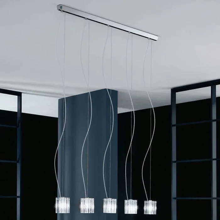 Charlotte Murano Glass Linear Suspended Lights From De Majo