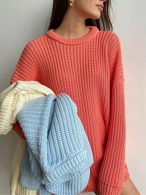 Chunky Knit Crew Neck Sweater