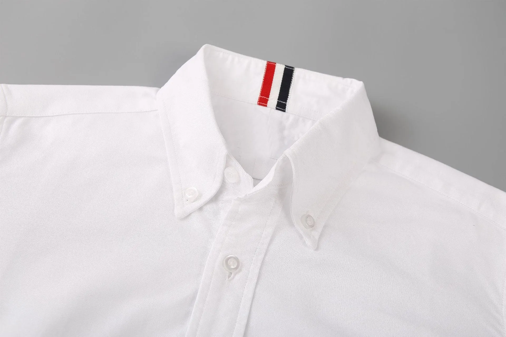 Classic White Pocket With Stripe Cotton Shirt