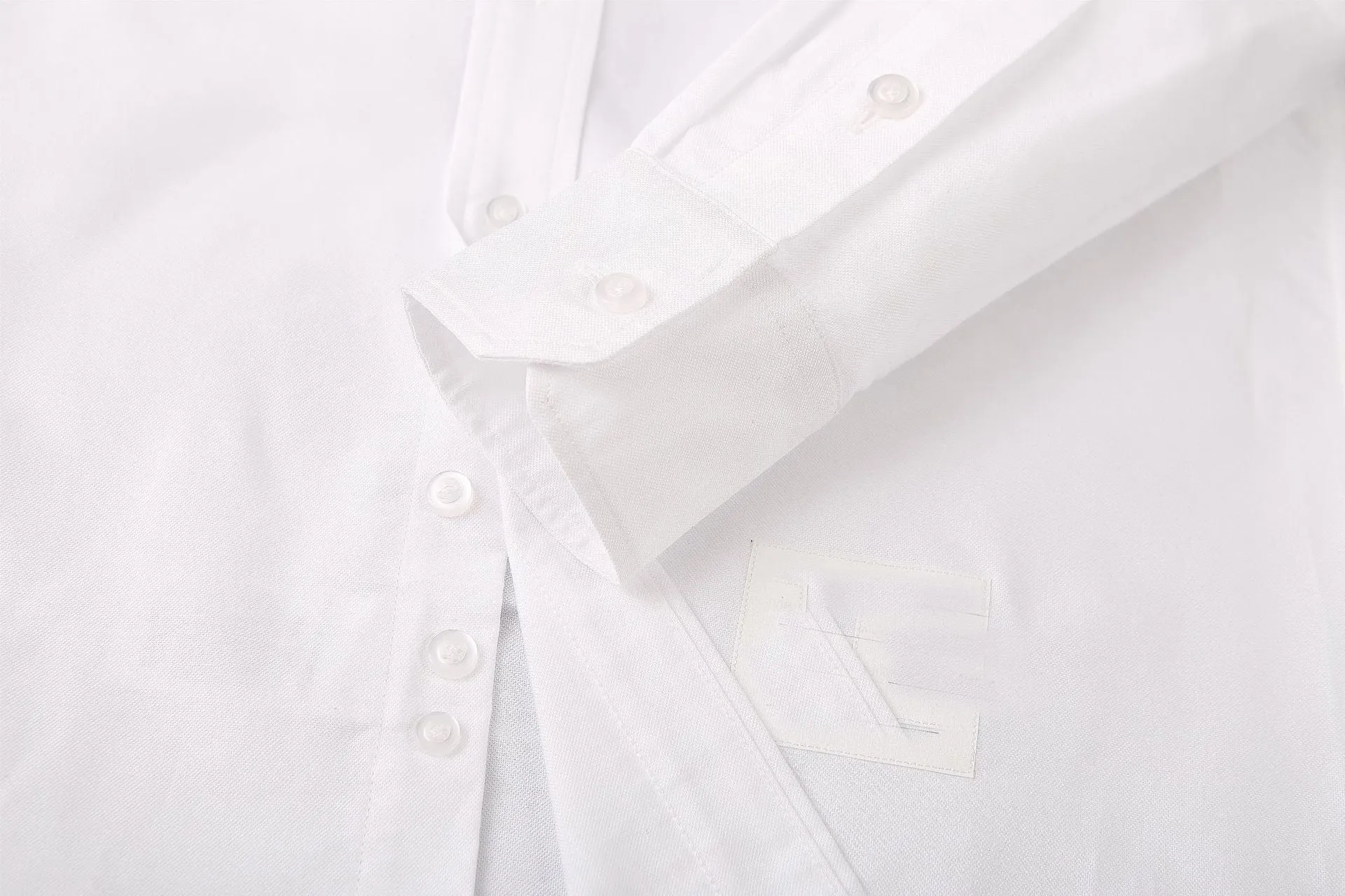 Classic White Pocket With Stripe Cotton Shirt