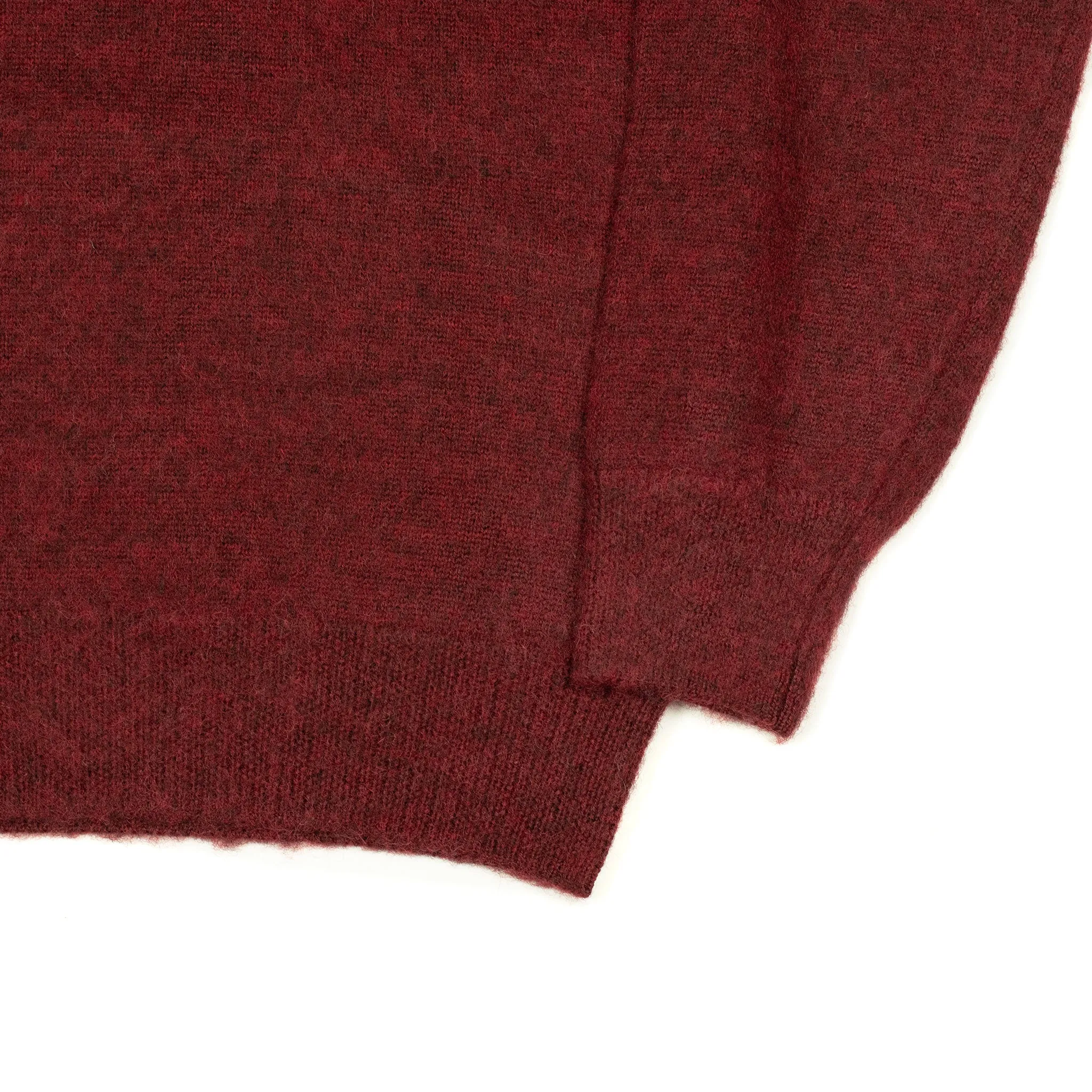 Crewneck sweater in cranberry red wool