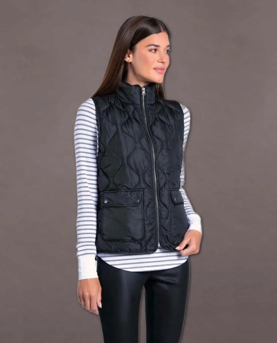 Denver Quilted Vest Black