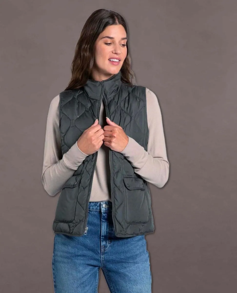 Denver Quilted Vest Olive