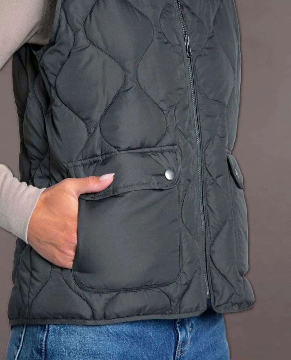 Denver Quilted Vest Olive