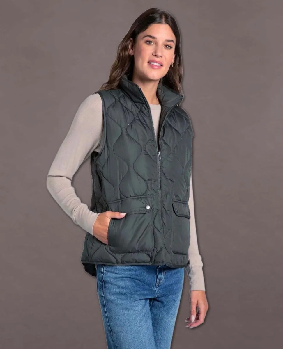 Denver Quilted Vest Olive