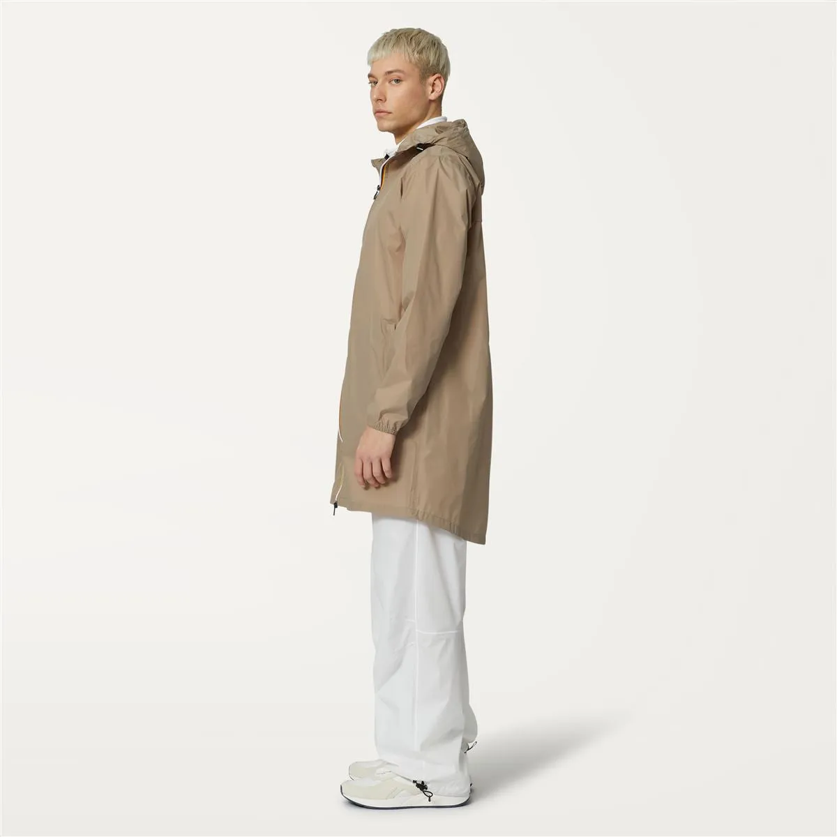 Eiffel - Unisex Waterproof Packable Long Rain Jacket in Beige Taupe