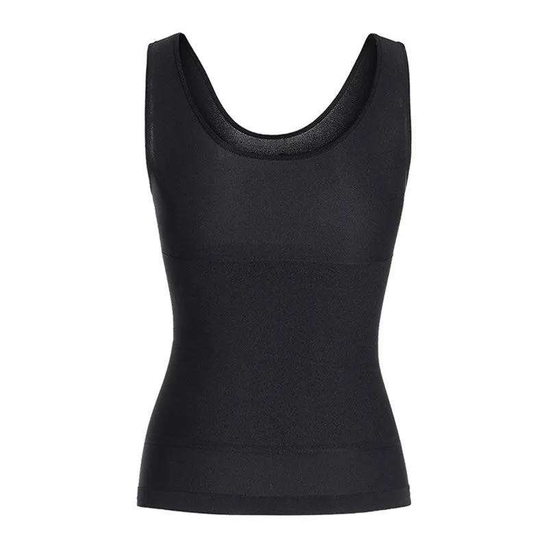 Elegant Sexy Ladies' Black Elastic Vests For Abdomen Slimming