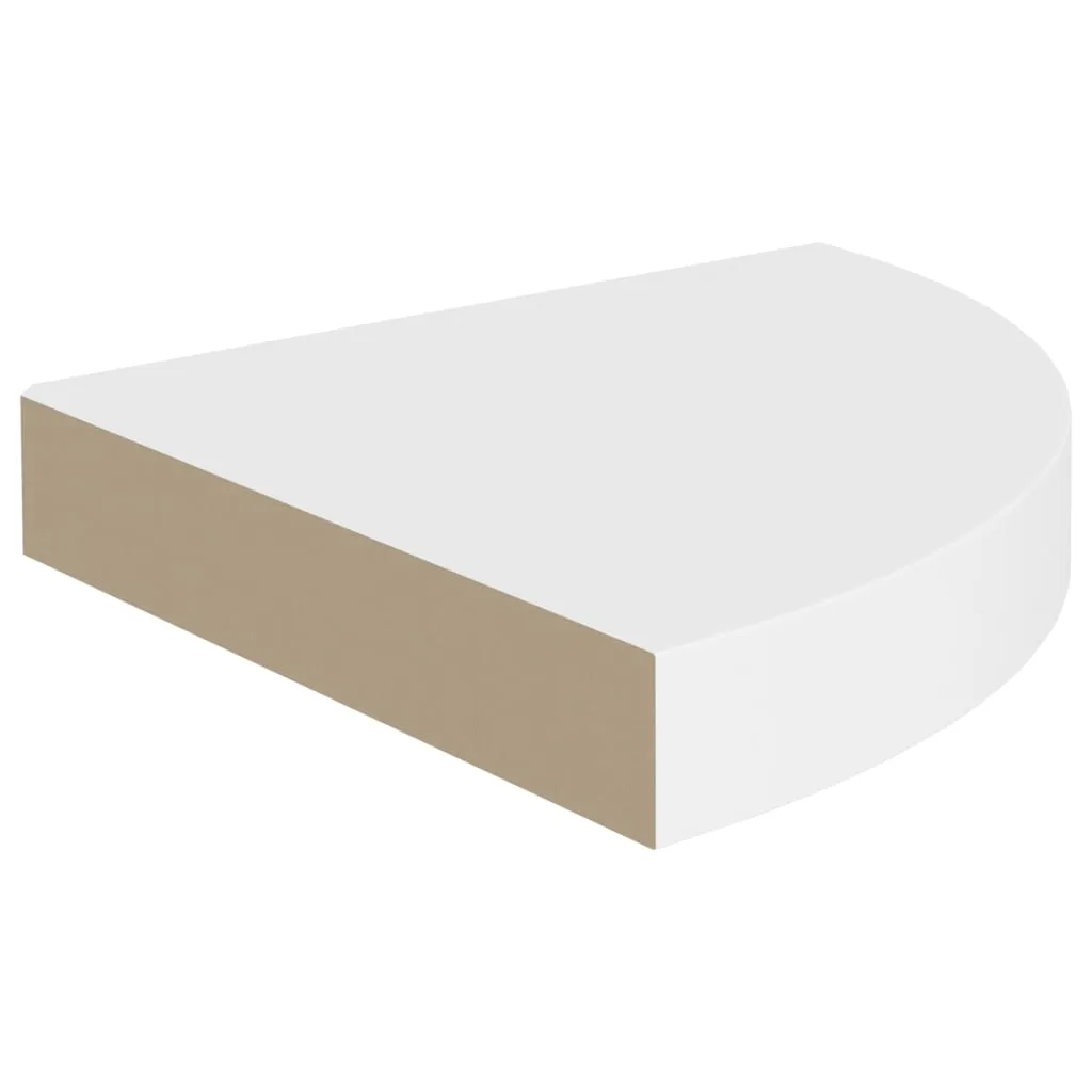 Floating Corner Shelves 2 pcs White 25x25x3.8 cm MDF