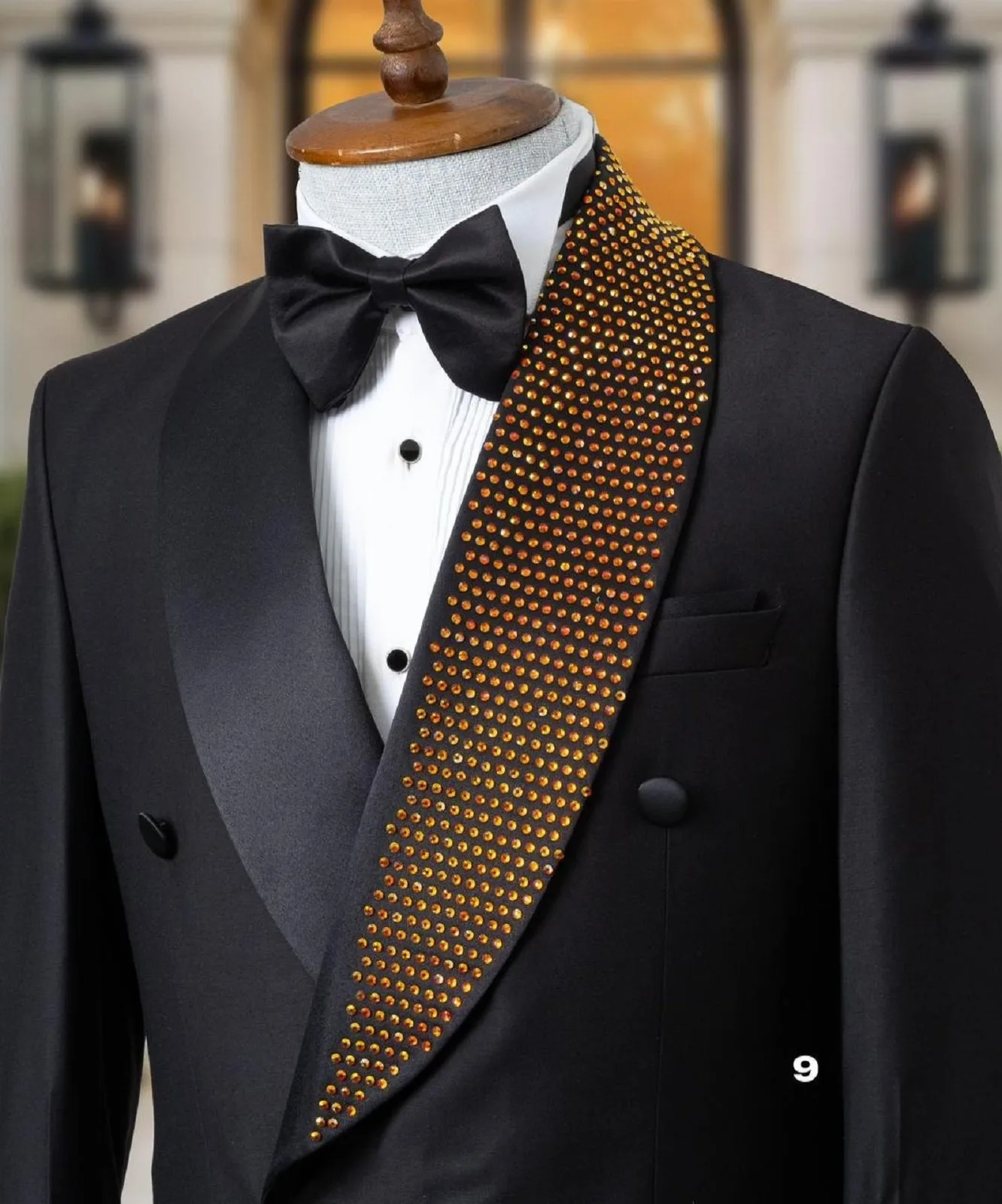 Golden Stones Black Tuxedo Jacket Mens