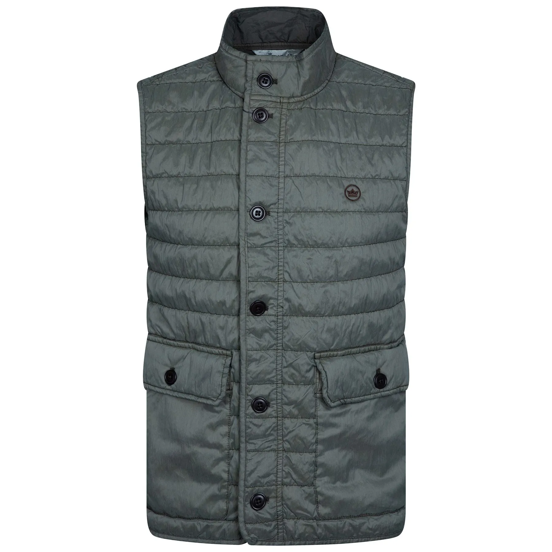 Greenwich Garment Dyed Vest Olive Branch - AW22