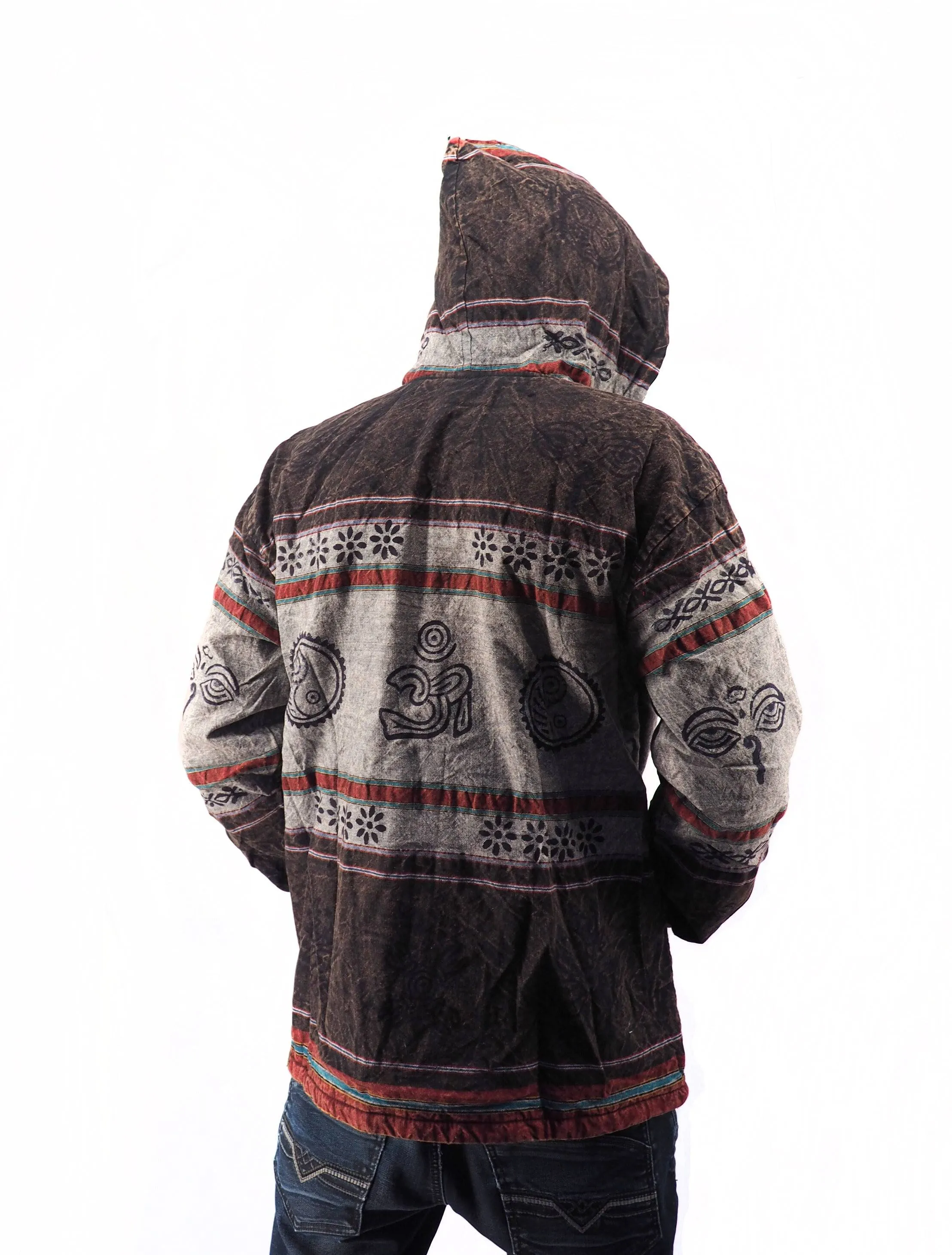 Handmade Casual Boho Cotton Unisex Jackets Hoodies Size S-M-L-XL-XXL Gray