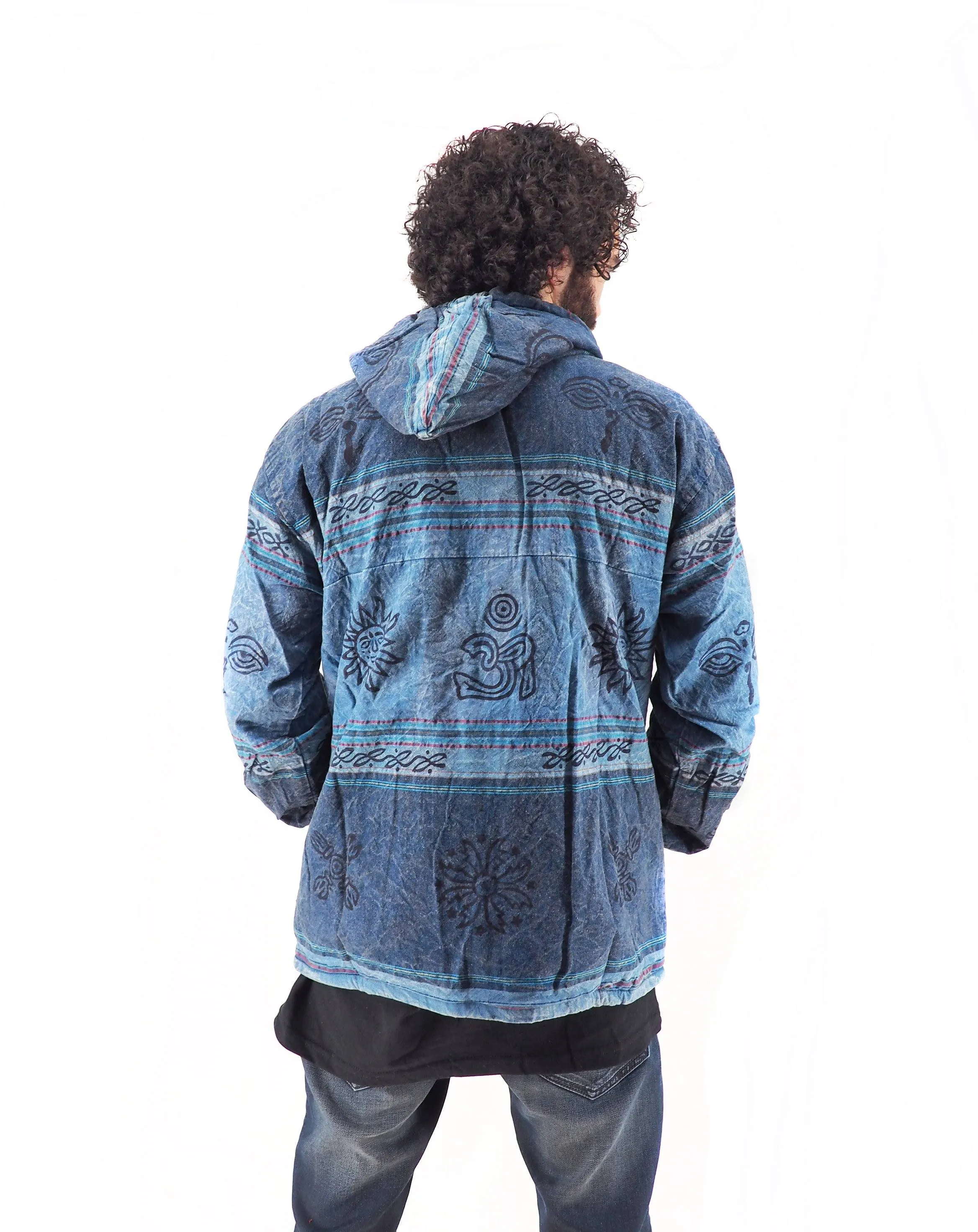 Handmade Casual Boho Cotton Unisex Men's Jackets Hoodies Size M