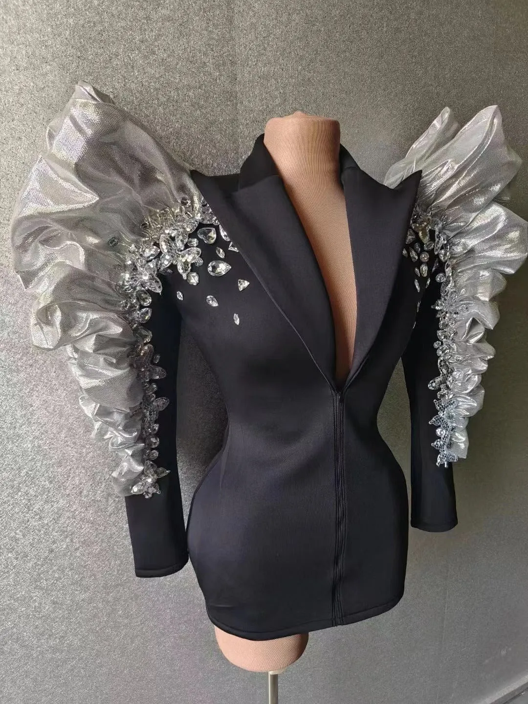 Handmade Crystal Concert Performance Coat