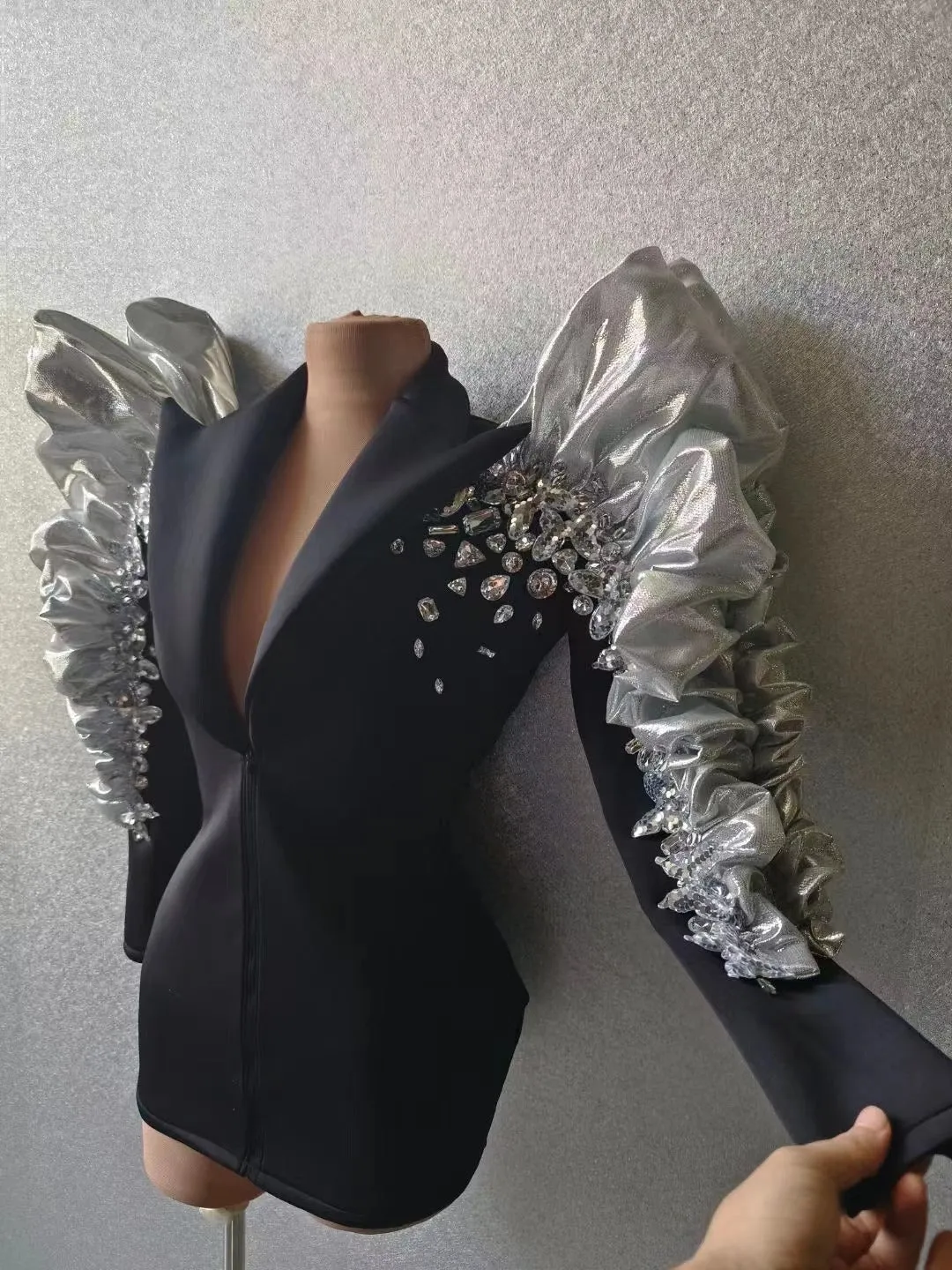 Handmade Crystal Concert Performance Coat