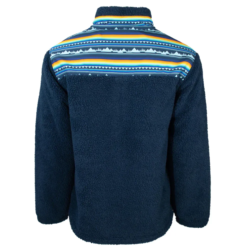 Hooey Men's Aztec Sherpa 1/2 Zip Blue Sherpa Pullover HFP003BLST