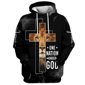 Jesus The Lion Of Judah One Nation Under God Hoodies Jesus Hoodie Men & Women Christian Hoodie 3D Printed Hoodie