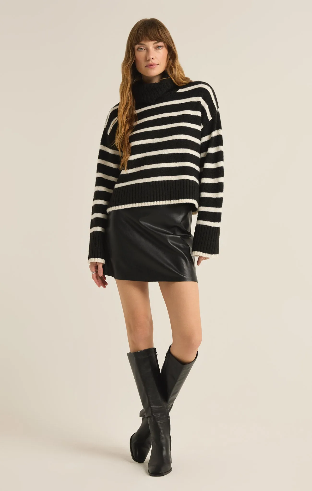 Josephine Stripe Turtleneck Sweater