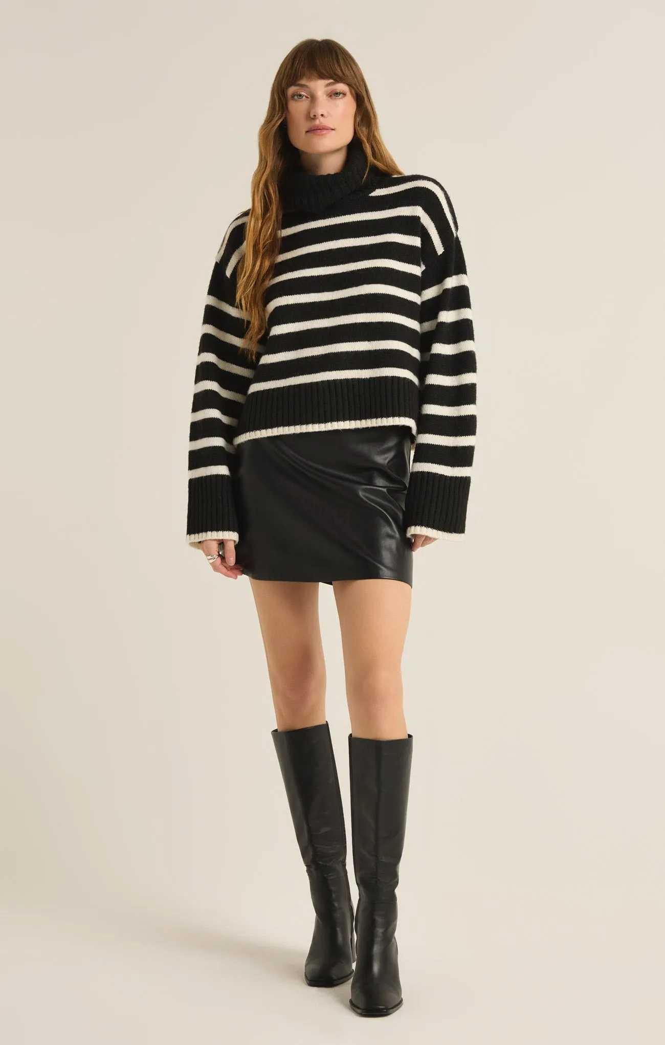 Josephine Stripe Turtleneck Sweater