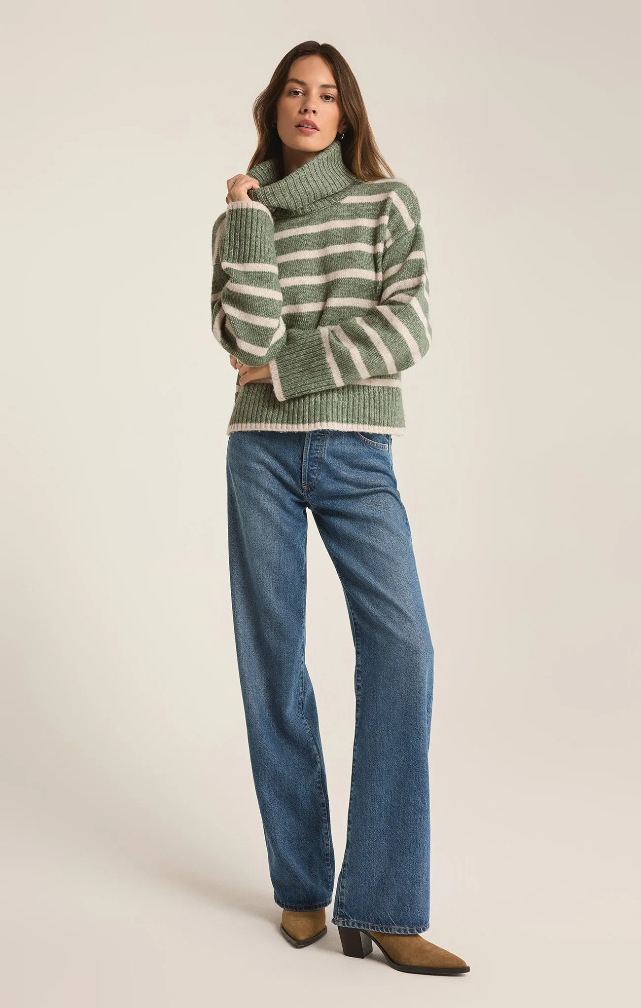 Josephine Stripe Turtleneck Sweater