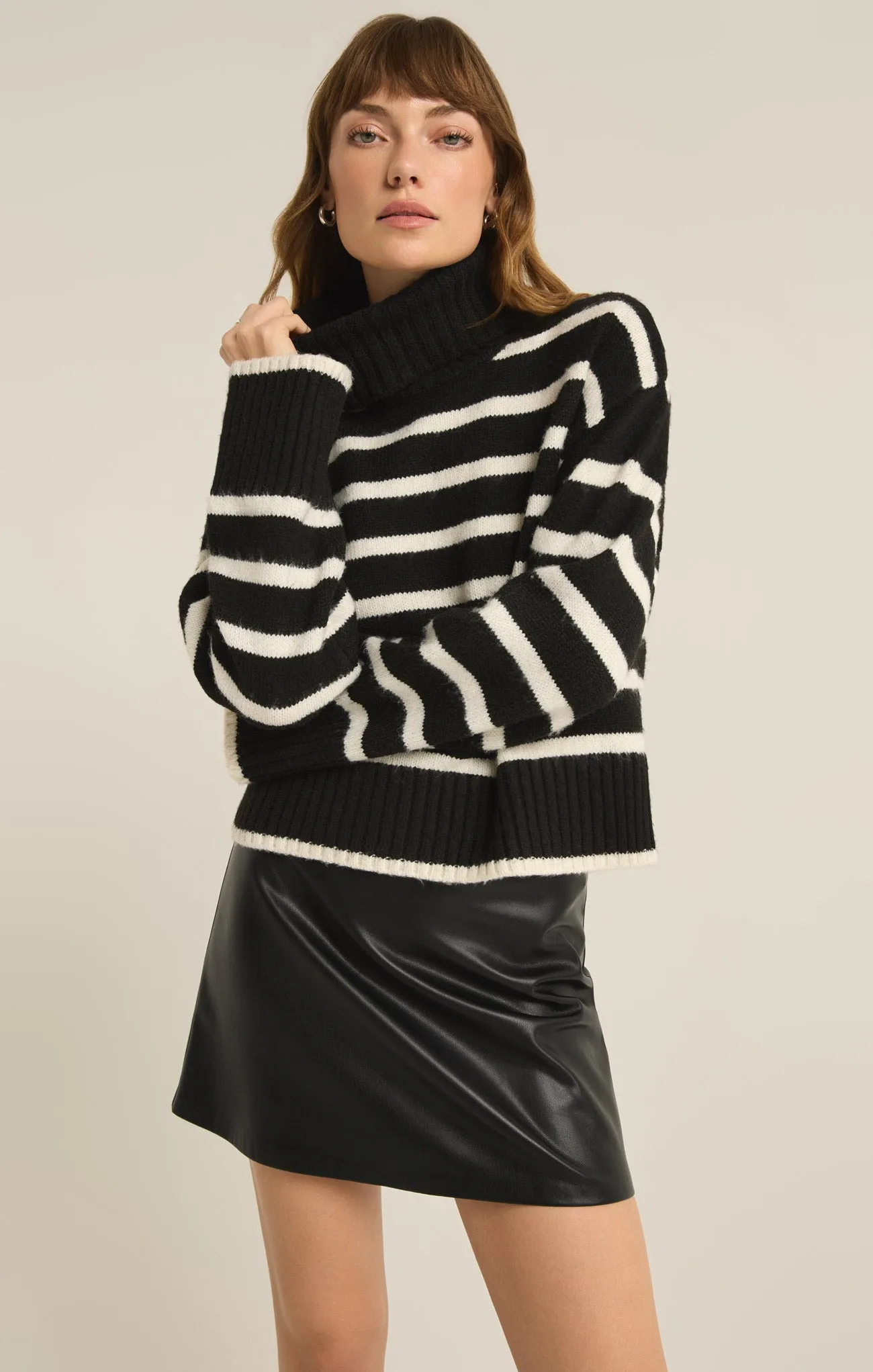 Josephine Stripe Turtleneck Sweater