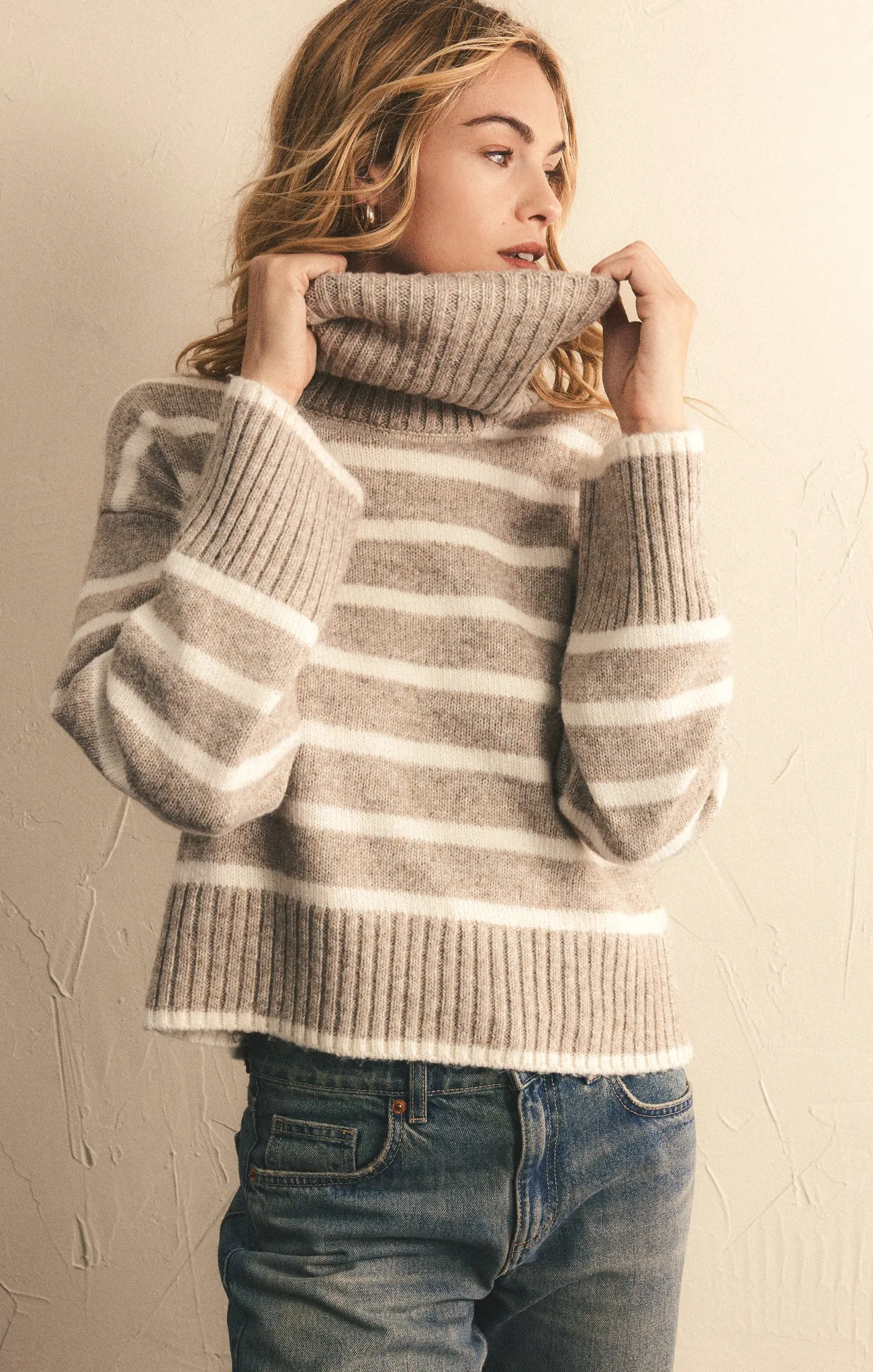 Josephine Stripe Turtleneck Sweater