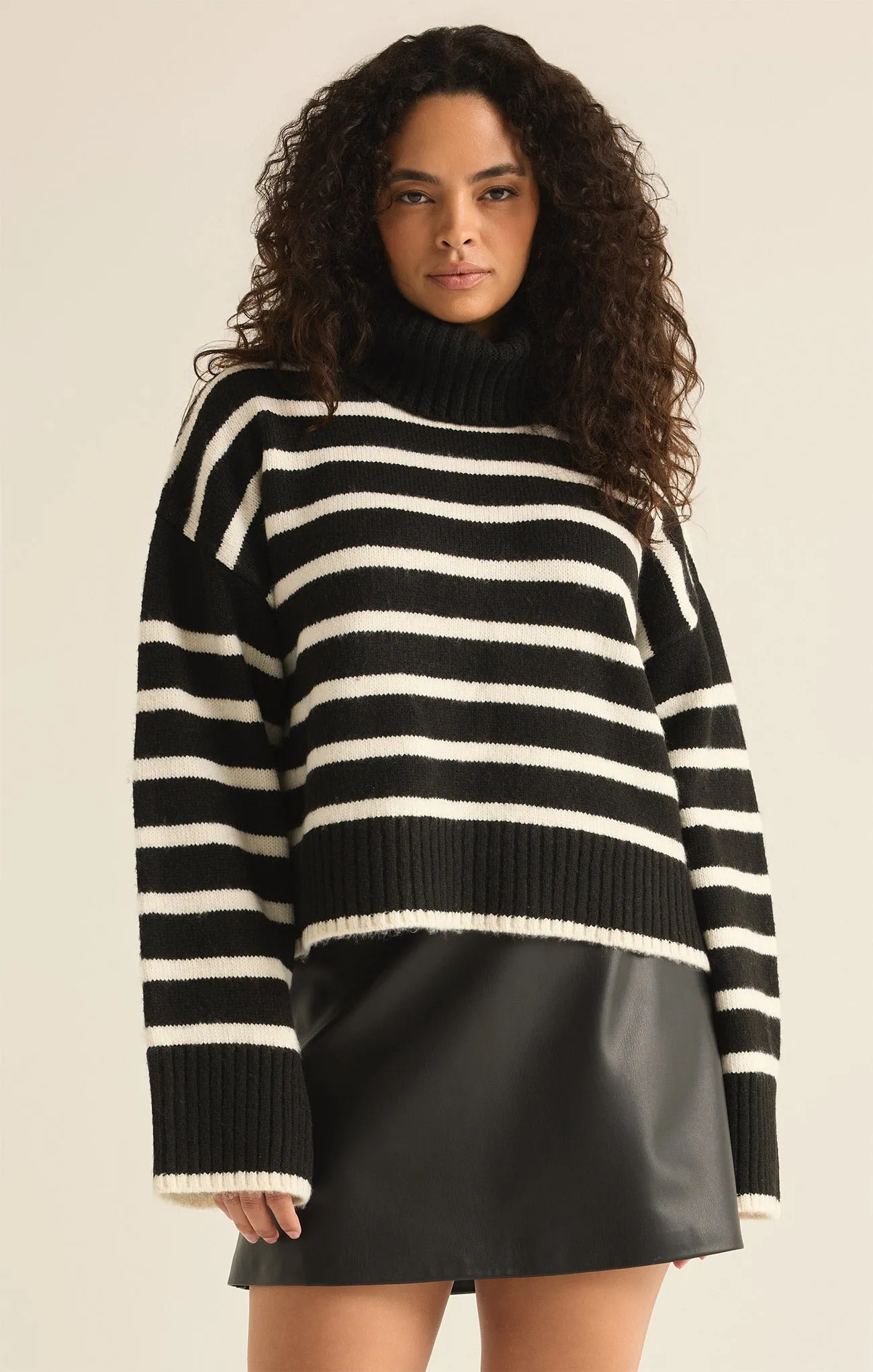 Josephine Stripe Turtleneck Sweater