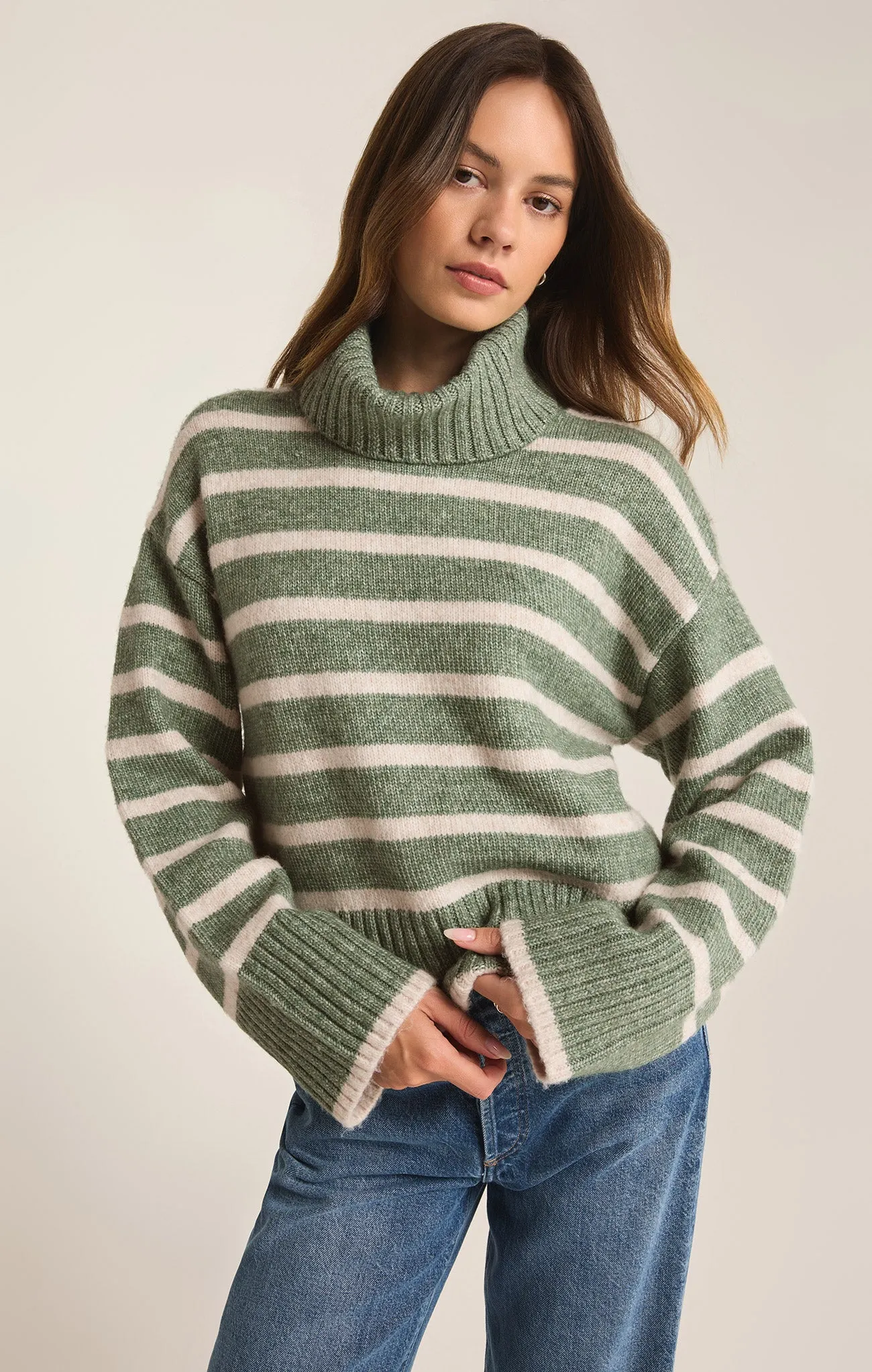 Josephine Stripe Turtleneck Sweater