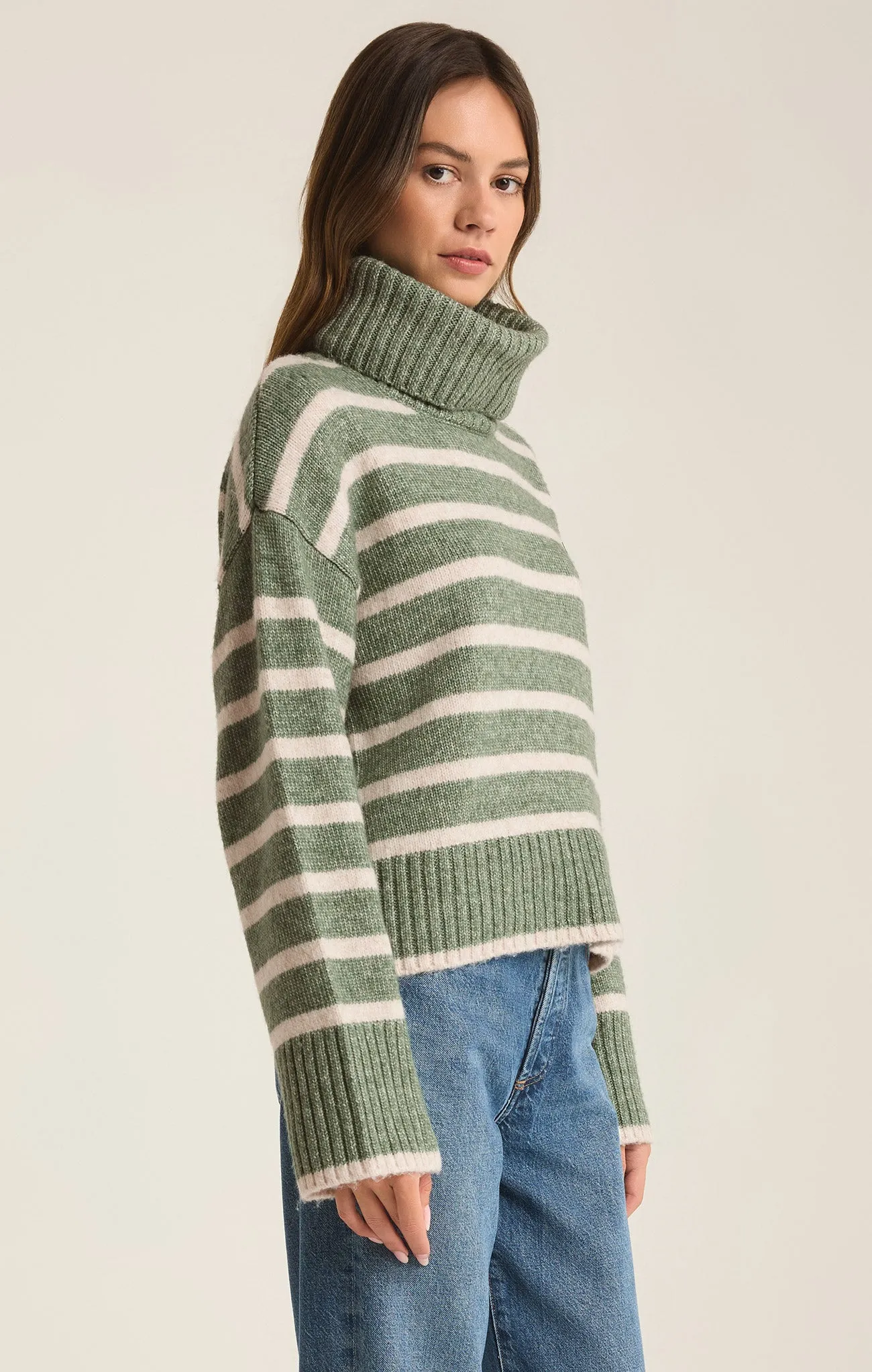 Josephine Stripe Turtleneck Sweater