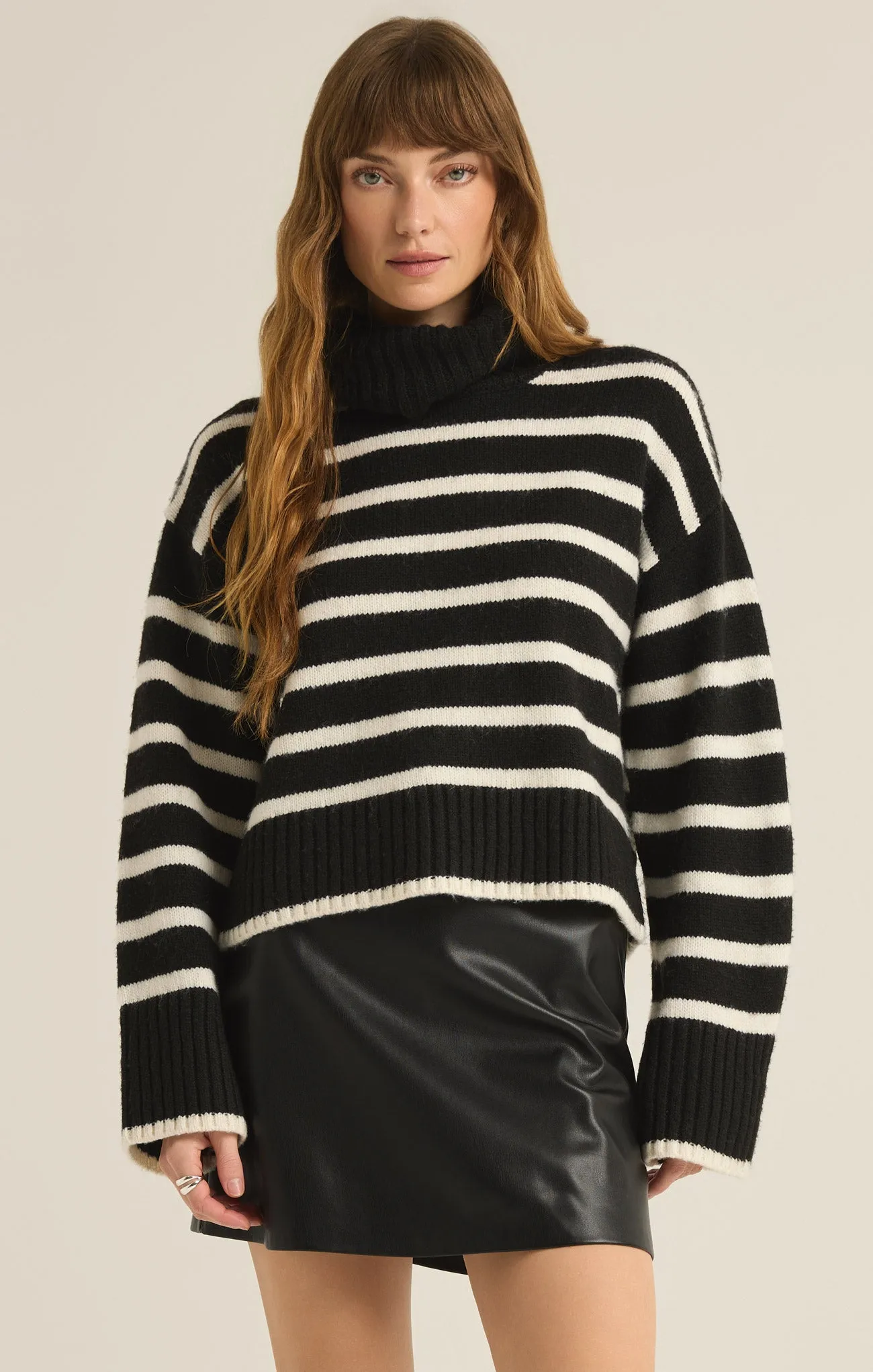 Josephine Stripe Turtleneck Sweater