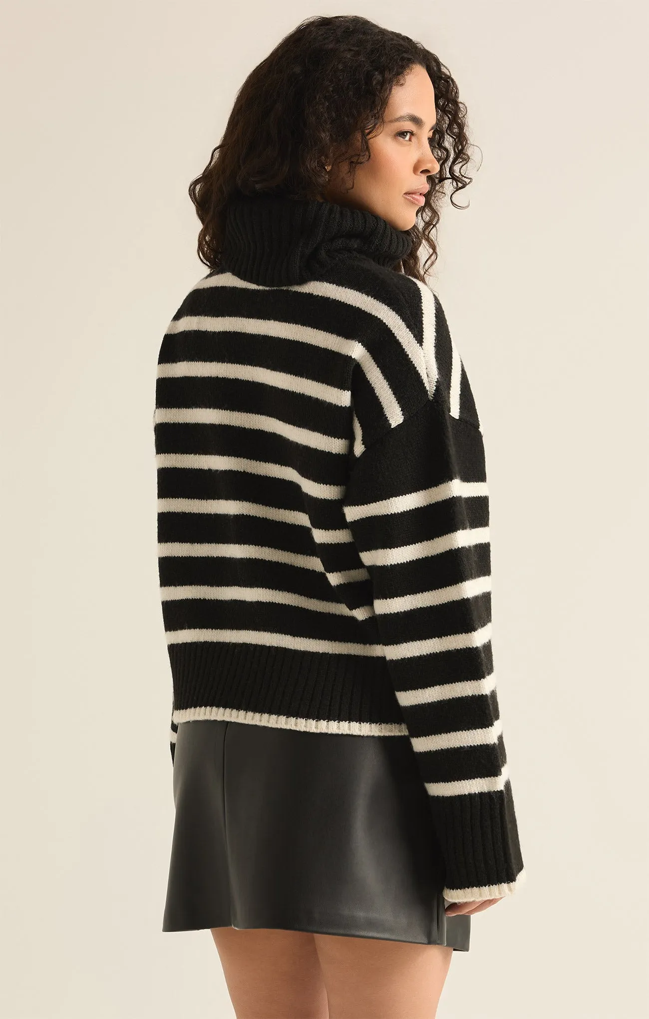 Josephine Stripe Turtleneck Sweater