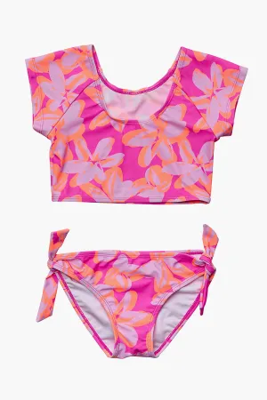 Kids Swimsuit Snapper Rock Hibiscus Hype Crop Set