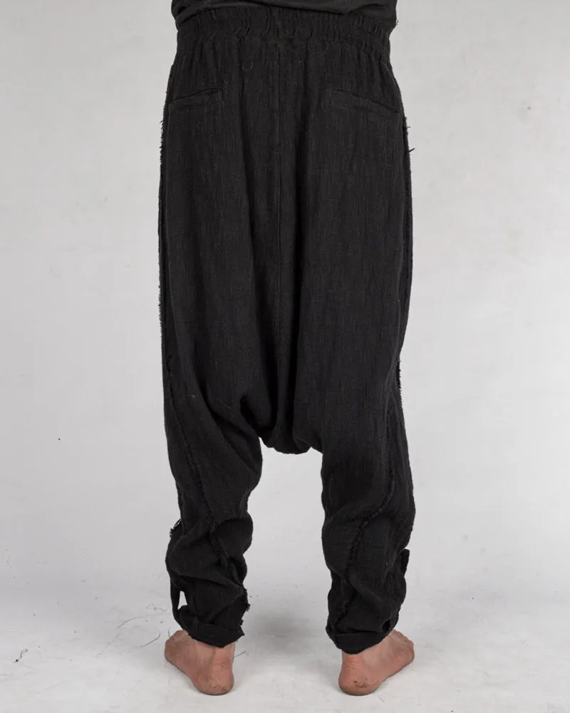 Low crotch cotton trousers