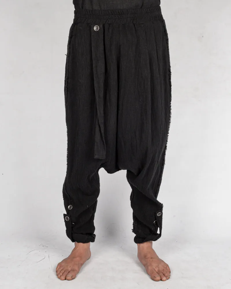 Low crotch cotton trousers