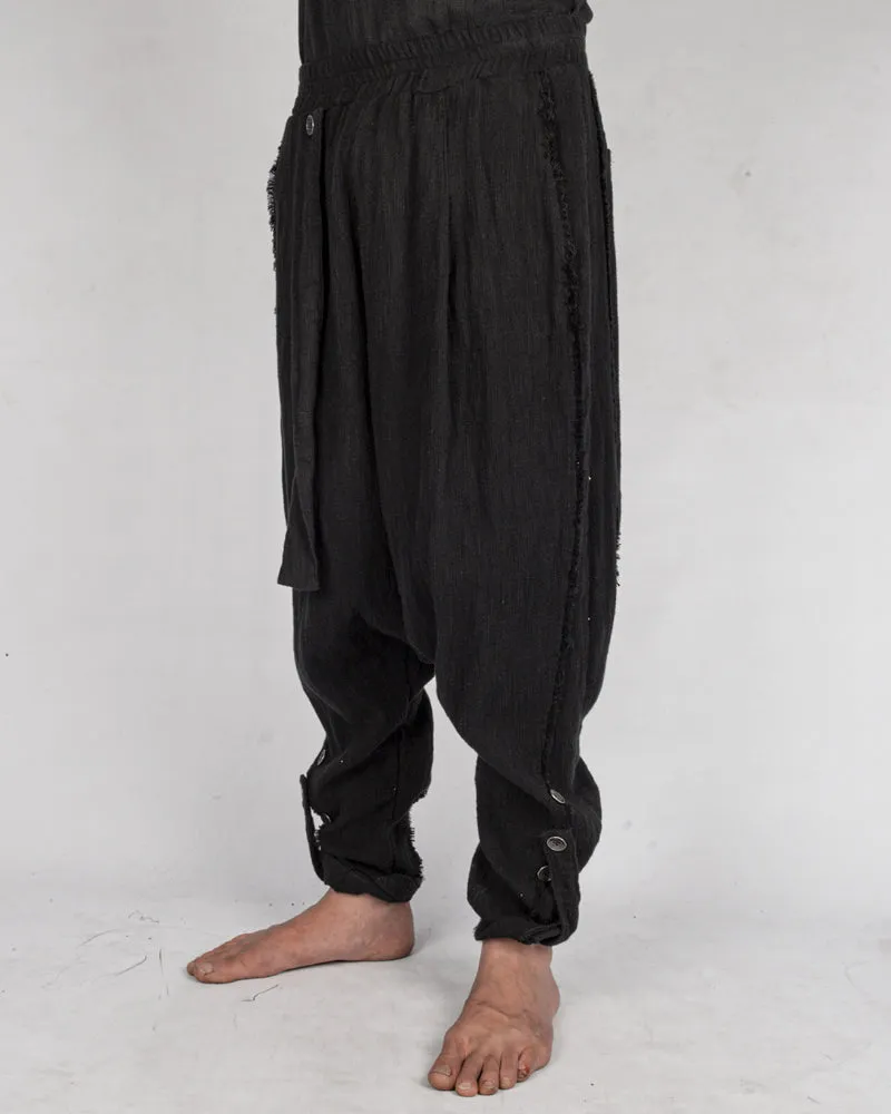 Low crotch cotton trousers