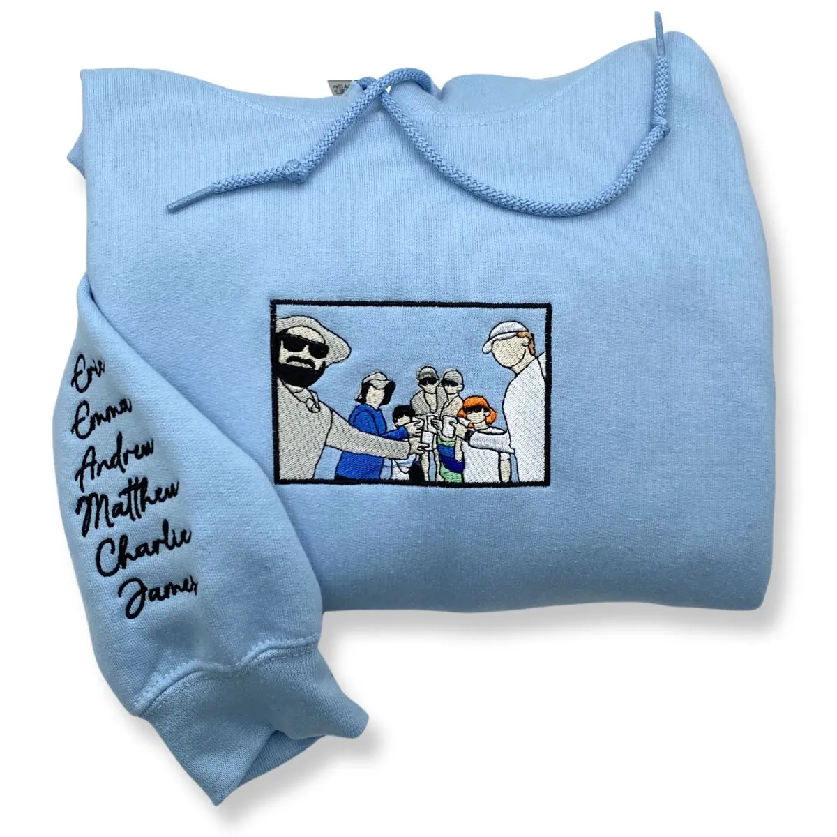 Matching Hoodies for Best Friends, Custom Embroidered Portrait Photo Sweatshirt, Hoodie