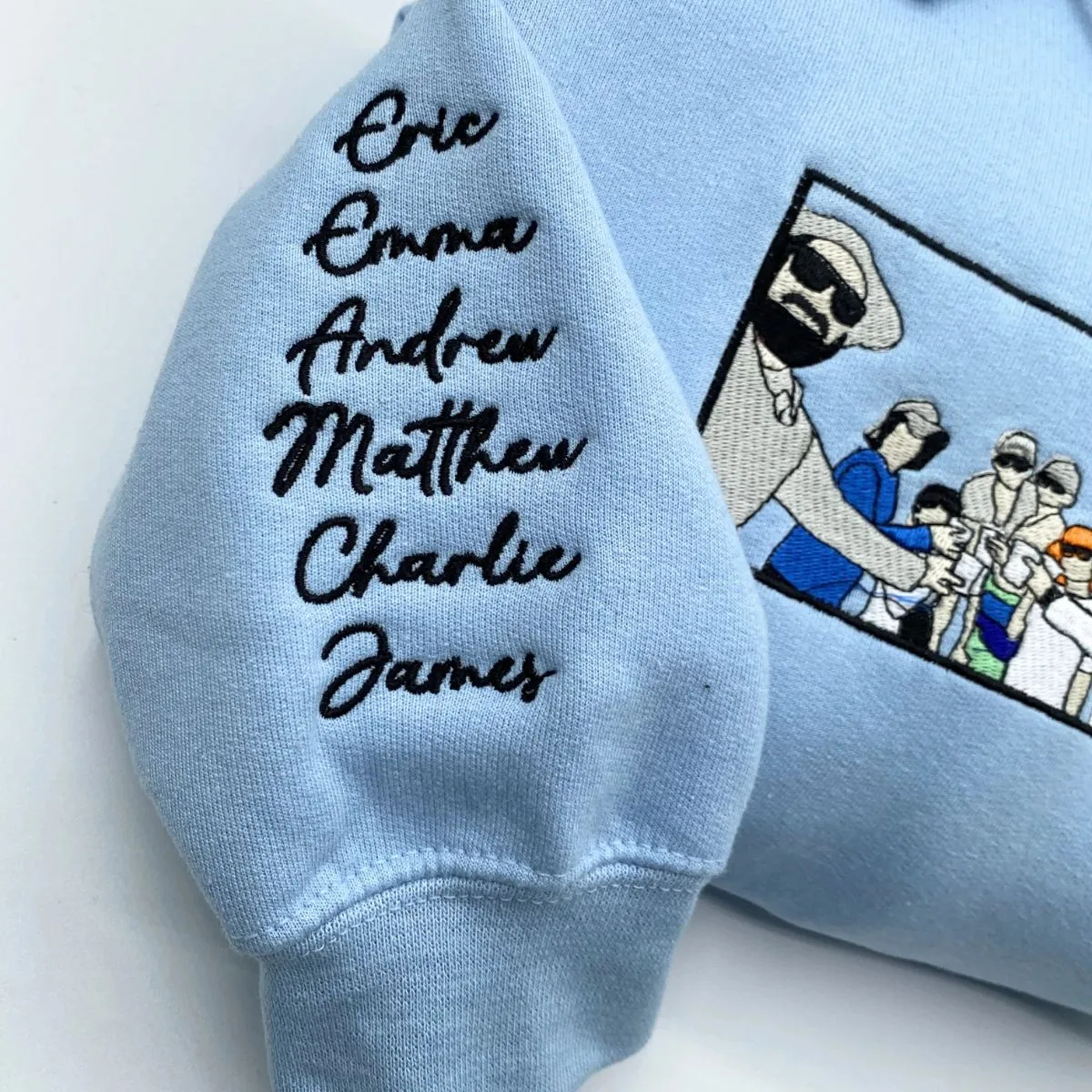 Matching Hoodies for Best Friends, Custom Embroidered Portrait Photo Sweatshirt, Hoodie