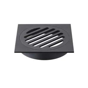 Meir Square Floor Grate Shower Drain 100mm Outlet - Matte Black