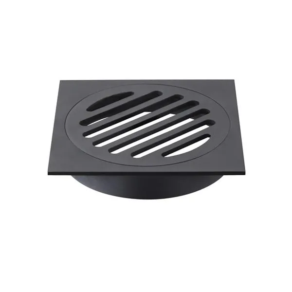 Meir Square Floor Grate Shower Drain 100mm Outlet - Matte Black