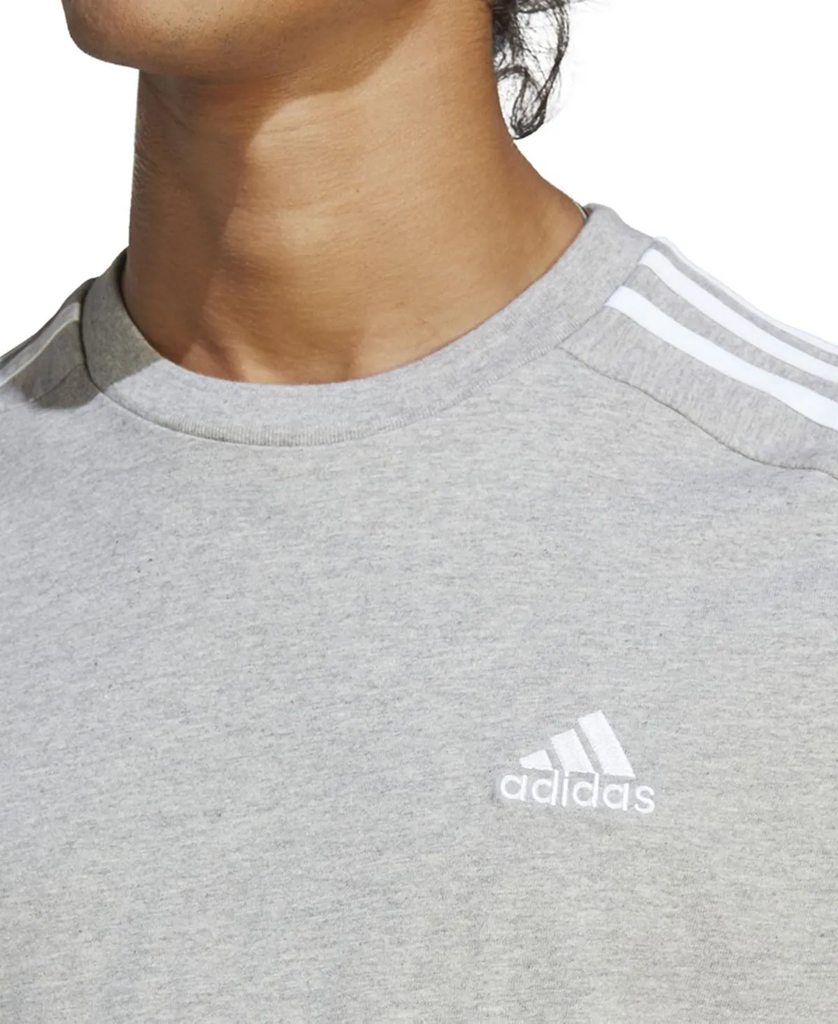 Men's Essentials 3 Stripes T-Shirt standard cut and graphic design with logo, standard big and tall adidas