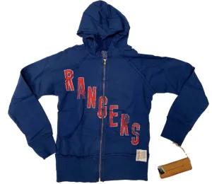 New York Rangers Retro Brand WOMEN Blue Full Zip Up Hooded Pocketed Jacket