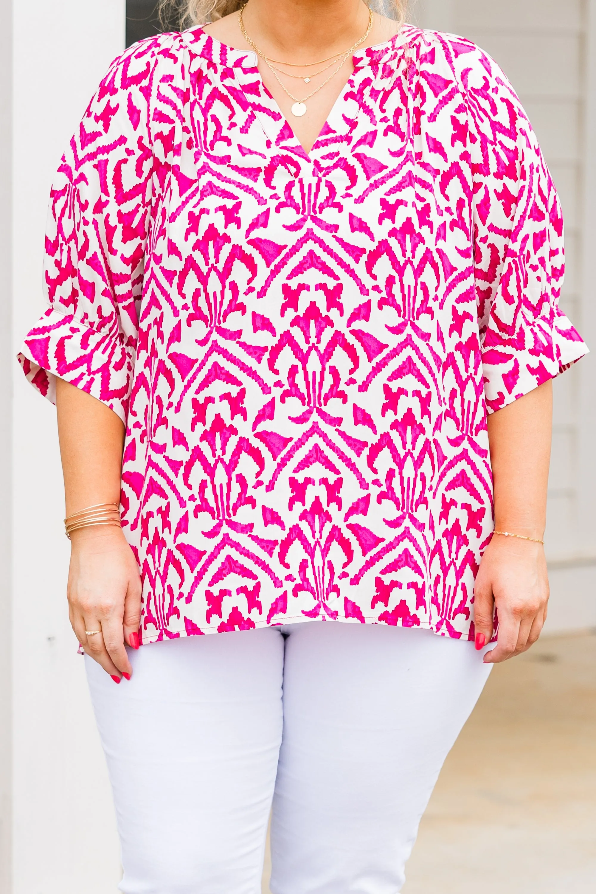 Pearl Cove Top, Fuchsia